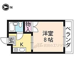 シャルムかたびら 1Kの間取図画像