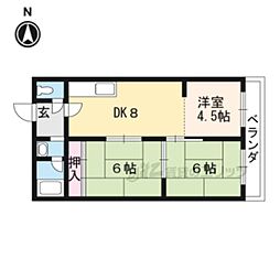 シャトー上桂 3DKの間取図画像