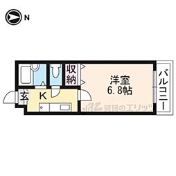 フラッツ7 1Kの間取図画像