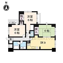 カリオン大町 3LDKの間取図画像