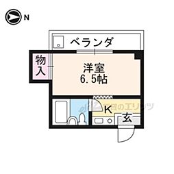 グリンピア西京極 1Kの間取図画像