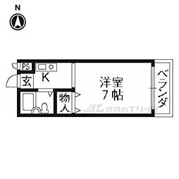 グレイス寺田 1Kの間取図画像