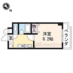 レゼフィール 1Kの間取図画像