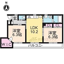 ラルゴ 2LDKの間取図画像