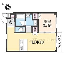キサ・カリーナ 1LDKの間取図画像