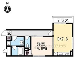 フォース桂 1LDKの間取図画像