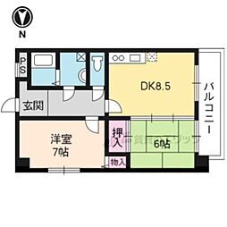 フォルム中山 2DKの間取図画像