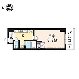 マインズ・コム四条大宮 1Kの間取図画像
