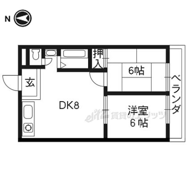 サンクレスト伏見 308｜京都府京都市伏見区指物町(賃貸マンション2LDK・3階・38.00㎡)の写真 その2