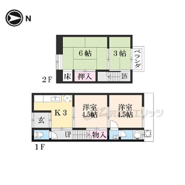 石田大受町31-132貸家 ｜京都府京都市伏見区石田大受町(賃貸一戸建4K・--・40.00㎡)の写真 その2