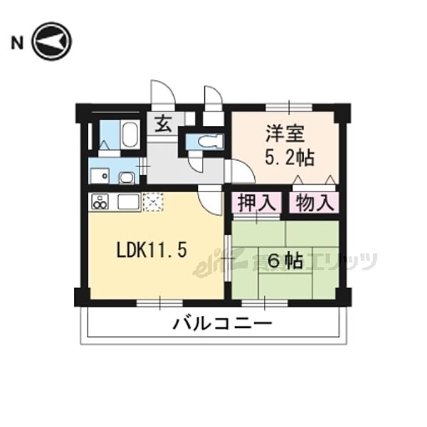 ヴェルドミール 303｜京都府京都市伏見区羽束師菱川町(賃貸マンション2LDK・3階・52.30㎡)の写真 その2