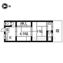 コーポ登 2Kの間取図画像