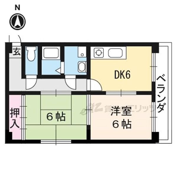 グレース西大路 201｜京都府京都市南区吉祥院清水町(賃貸マンション2DK・2階・43.74㎡)の写真 その2