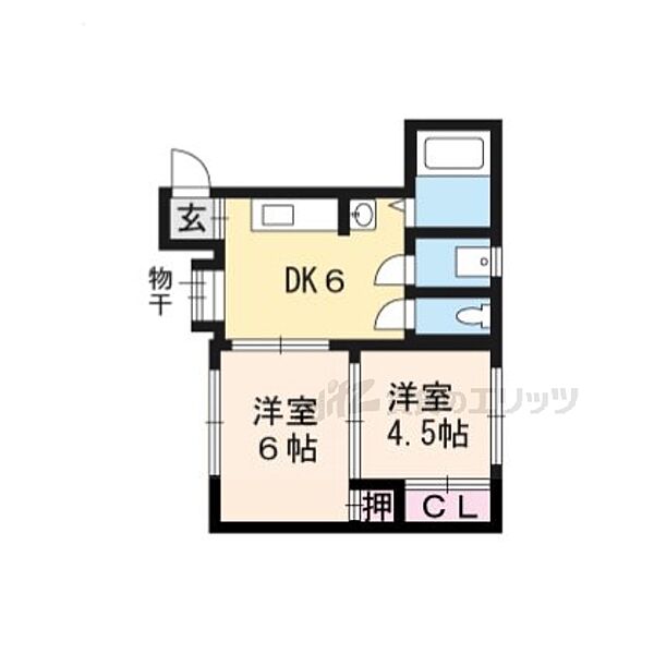 マンション丸高 203｜京都府京都市東山区本町通五条上る金屋町(賃貸マンション2DK・2階・32.80㎡)の写真 その2