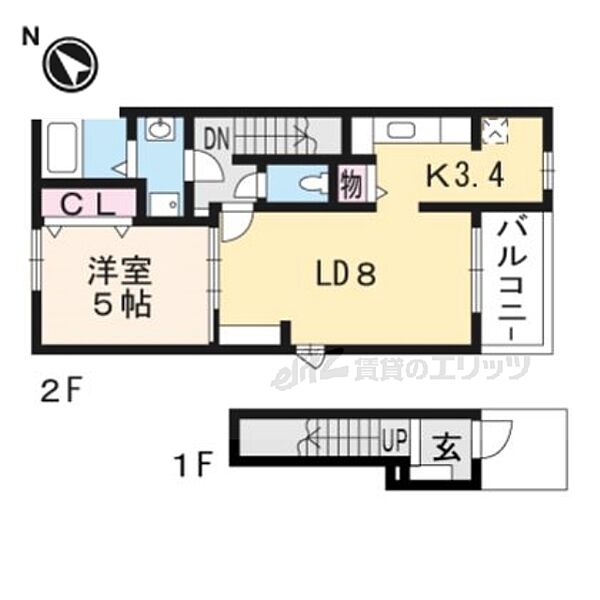 ビオーラ令豊 201｜京都府京都市南区吉祥院政所町(賃貸アパート1LDK・2階・42.28㎡)の写真 その2