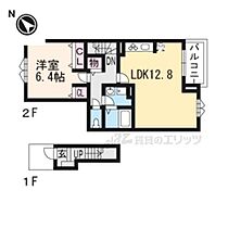 京都府京都市伏見区羽束師古川町（賃貸アパート1LDK・2階・50.48㎡） その1