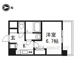 アドバンス京都ソナーレ 1Kの間取図画像