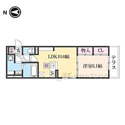 レオパレス伏見 1LDKの間取図画像
