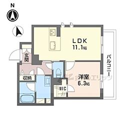 ゴード ヴィラ 1LDKの間取図画像