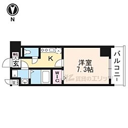 エステムコート京都東寺朱雀邸 1Kの間取図画像