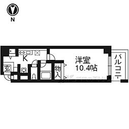 ネクサス伊香 1Kの間取図画像