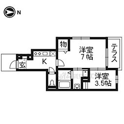 サンアルドーレ 2Kの間取図画像