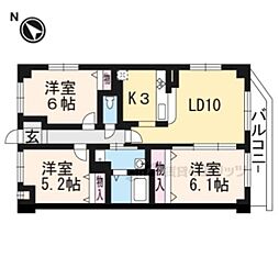 プリマヴェーラ桃山 3LDKの間取図画像