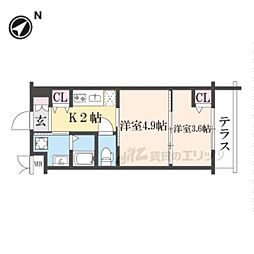 MJC京都EsTRUTH 2Kの間取図画像