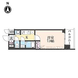 ドムールY 1Kの間取図画像