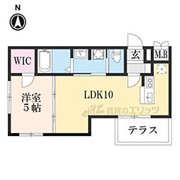 レクト・伏見 1LDKの間取図画像
