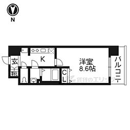 ベラジオ五条堀川2 1Kの間取図画像