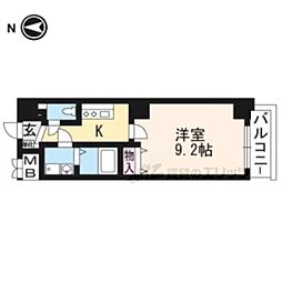 VILLAMARY五条 1Kの間取図画像