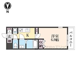シルス藤森 1Kの間取図画像