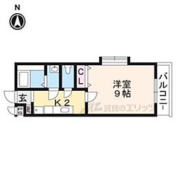 メゾンクレア 1Kの間取図画像