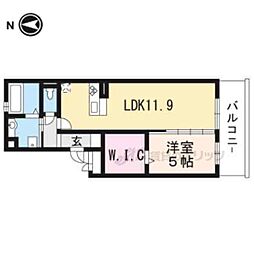 ヴィラ・グレイスグリーン 1LDKの間取図画像