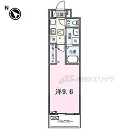 フリージア 1Kの間取図画像
