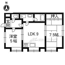 シャルム円山 2LDKの間取図画像