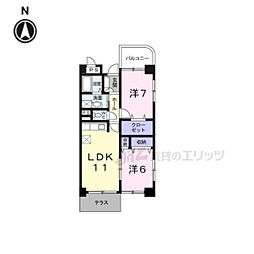 クエストオブインフィニティー 2LDKの間取図画像