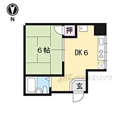 グランパレ大宮 1DKの間取図画像