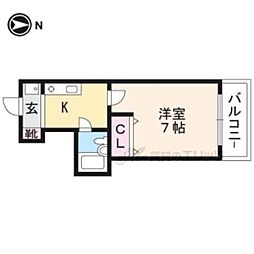 ドルチェハイム桃山 1Kの間取図画像