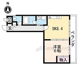 エクセル新十条 1DKの間取図画像