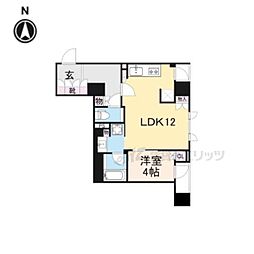 ジオ京都御池通 1LDKの間取図画像