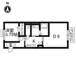 アコード勧修 1LDKの間取図画像