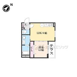 LIX京都桂川 1LDKの間取図画像