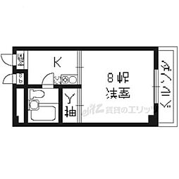 パレス桃山 1Kの間取図画像