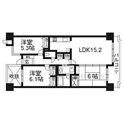 グランデュール鴨川シレノス2番館 3LDKの間取図画像