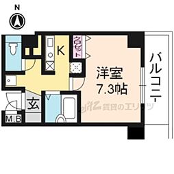 アマーレ御幸町 1Kの間取図画像