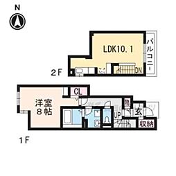 シカタロジュマン 1LDKの間取図画像