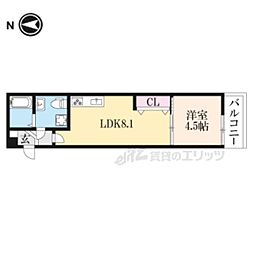 メゾン・ド・グリシーヌ 1LDKの間取図画像
