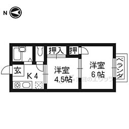 サンシティフジト 2Kの間取図画像